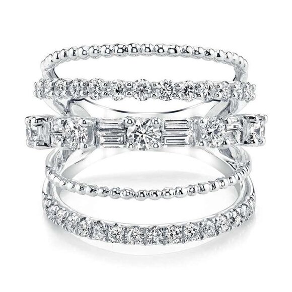 Latest Design 925 Silver Plated White CZ Wedding Ring, FB16FA1133 - Picture 1 of 5